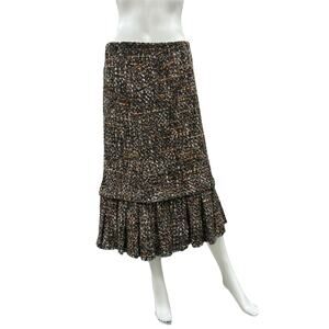 NWT Dolce & Gabbana Skirt Women’s Size L Wool Blend Boucle Shades Of Brown